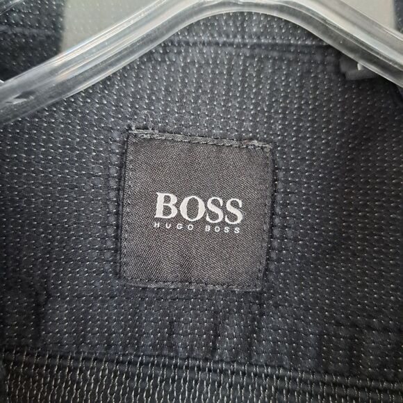 Hugo Boss Shirt Mens Large Black Button Up Long Sleeve - Picture 4 of 11